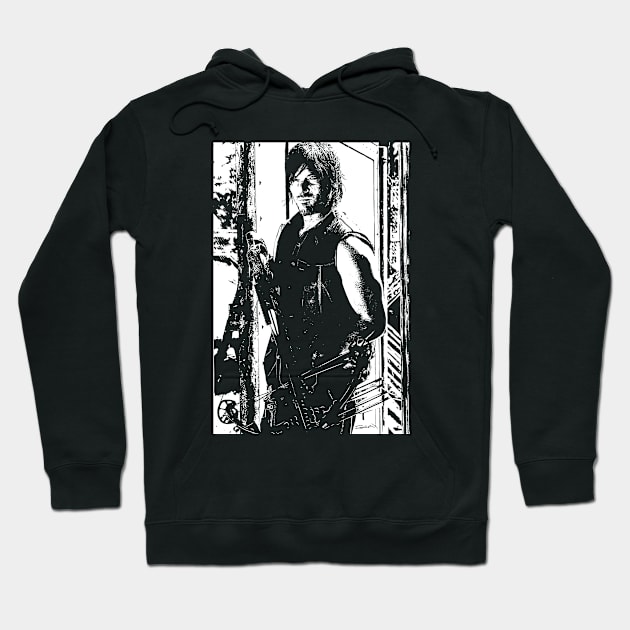 Daryl Dixon White Bright Mono Hoodie by TheBalestvictus